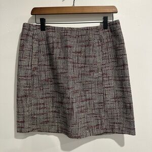 BANANA REPUBLIC Red Tweed Preppy Holiday Mini Skirt Size 8